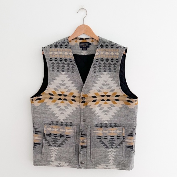 Pendleton Other - Pendleton Rancho Arroyo Wool Vest Southwest Pattern Size Large Quilted Western